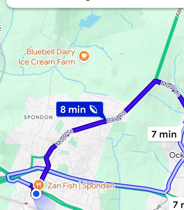 Customer delivery route map